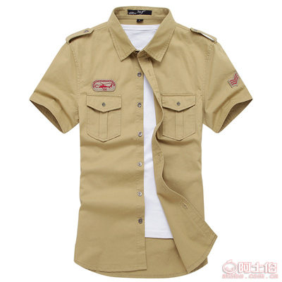 中山沙溪木蘭制衣廠(chǎng) 新款純棉男士休閑翻領(lǐng)短袖襯衫1905的OEM貼牌定制之道